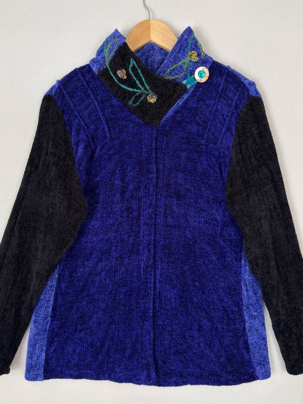 Vtg Anne & Bill Howson Art to Wear Handwoven Chenille Sweater Jacket Blazer Sz M
